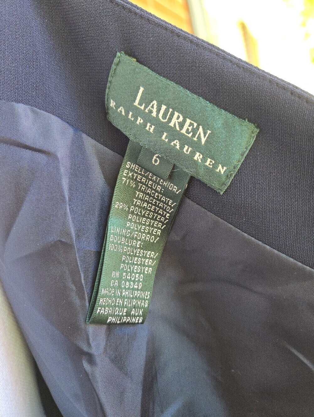 Lauren Ralph Lauren One Shoulder Dress Navy - Picture 4 of 5